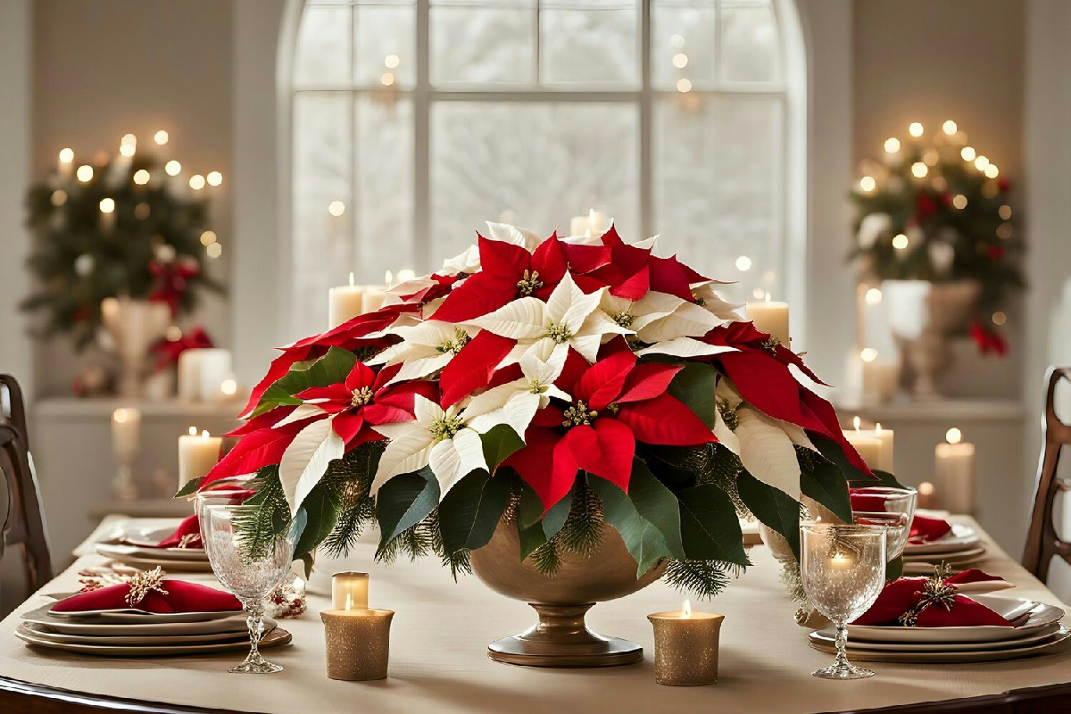 Idee originali per creare un centrotavola elegante con la stella di Natale fai da te